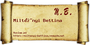Miltényi Bettina névjegykártya
